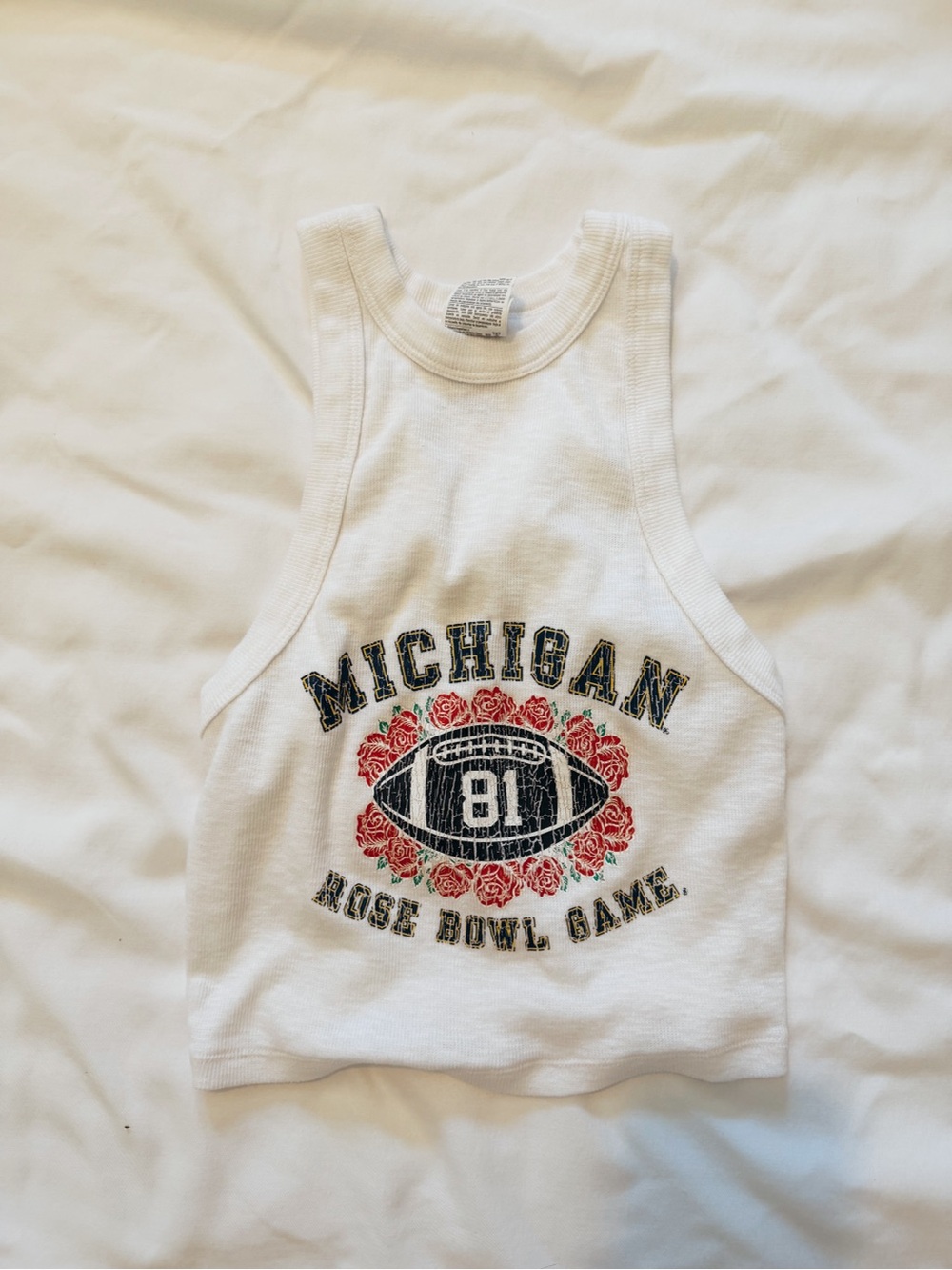 Champion White Ribbed Crewneck Top